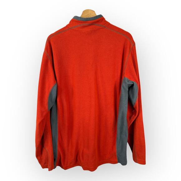 Columbia Mens Large Klamath Range II Half Zip Fleece Pullover Red Gray 1352471 - Picture 2 of 10